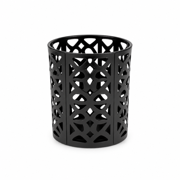 Porta vela marron calado