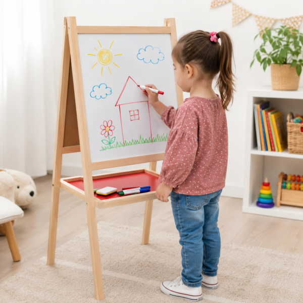 Pizarra Doble infantil con pie 100cm x 46 cm