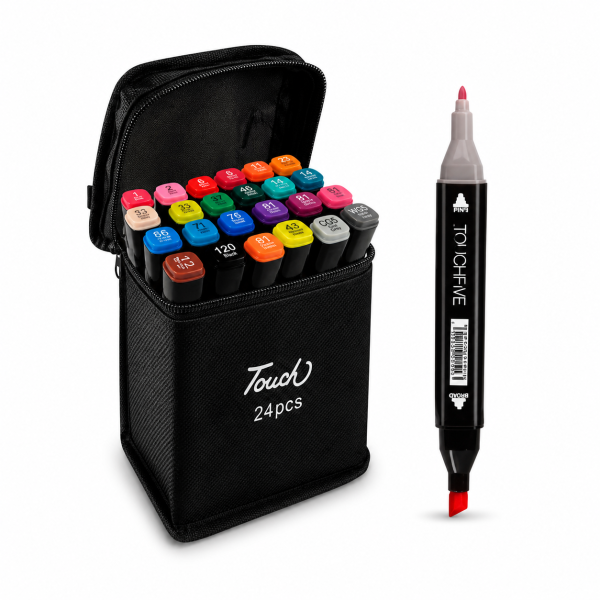 Marcadores Touch Smart x 24 colores doble punta profesional