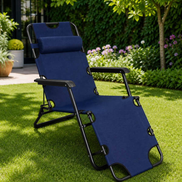 Reposera plegable lona y metal