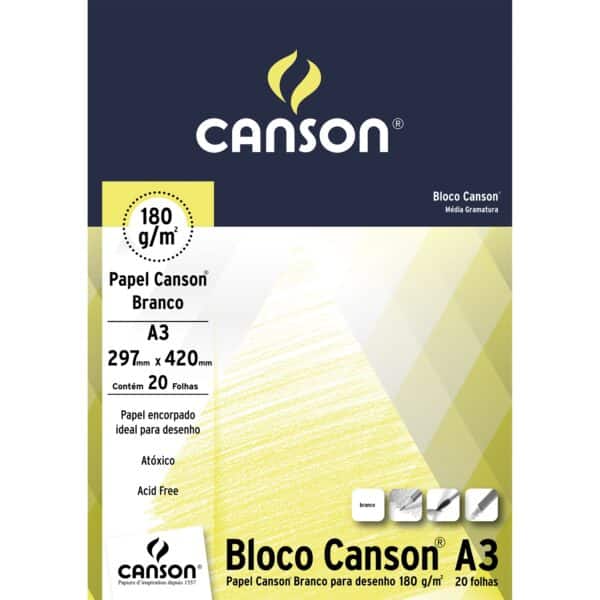Block A3 canson 180gm de papel granulado