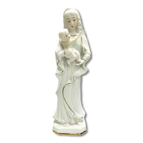 Virgen con luz grande con niño en brazos