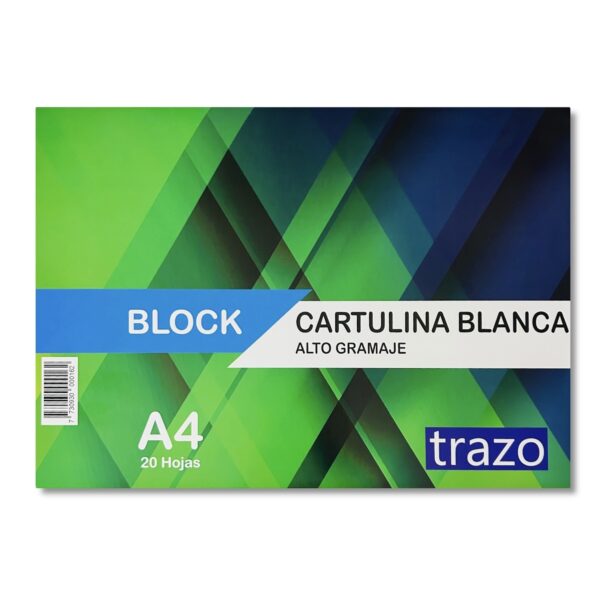 Block Cartulina 150gr Blanco A4 20h