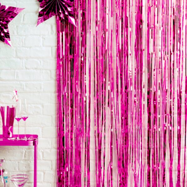 Cortina metalizada rosa guirnalda I. D4