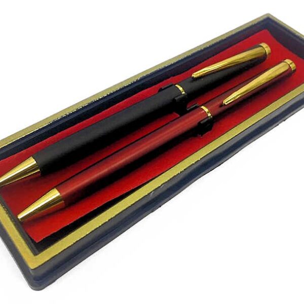 Bolígrafos x 2 Color con Dorado en Estuche