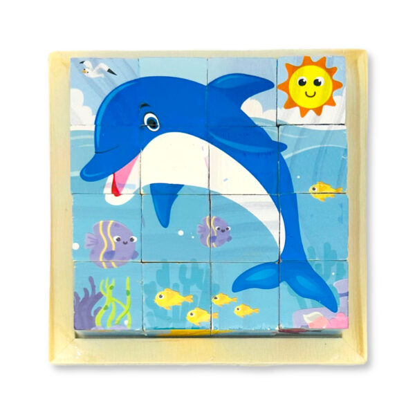 Puzzle de madera animales cubos I. RM 254 – Delfín