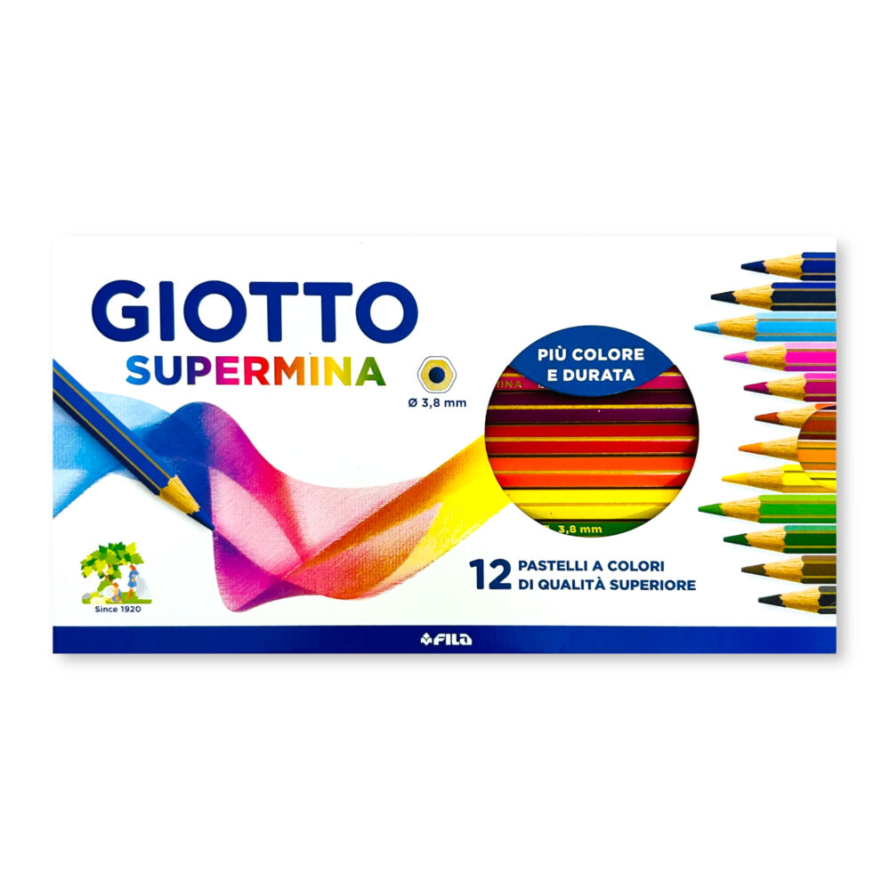 Pastelli GIOTTO SUPERMINA Da 24 Pz Colori A Matita MINA 3,8 Mm