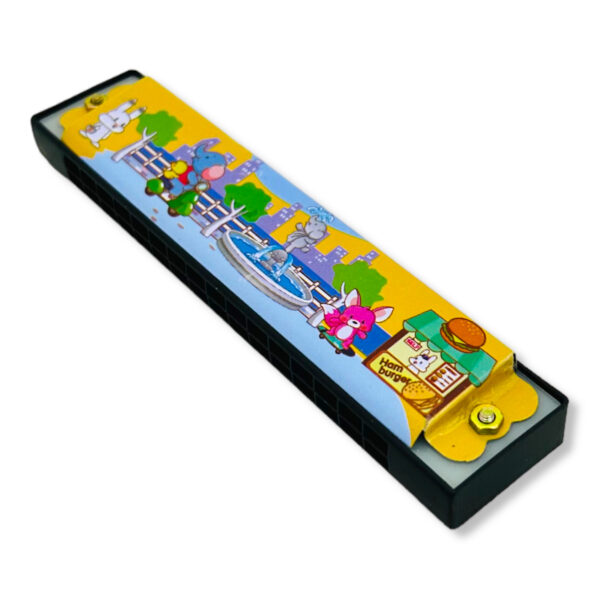 Armónica Infantil metálica I. RM 255 – Celeste/amarillo