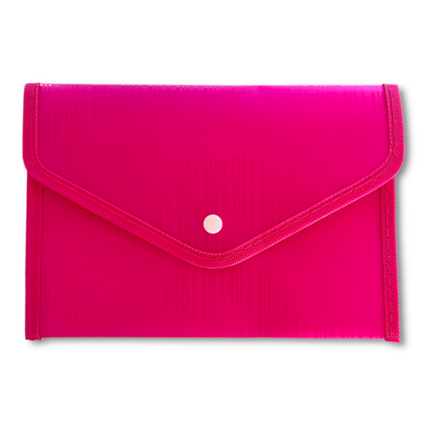 Sobre Portadocumentos con Broche A4  Pvc – Fucsia