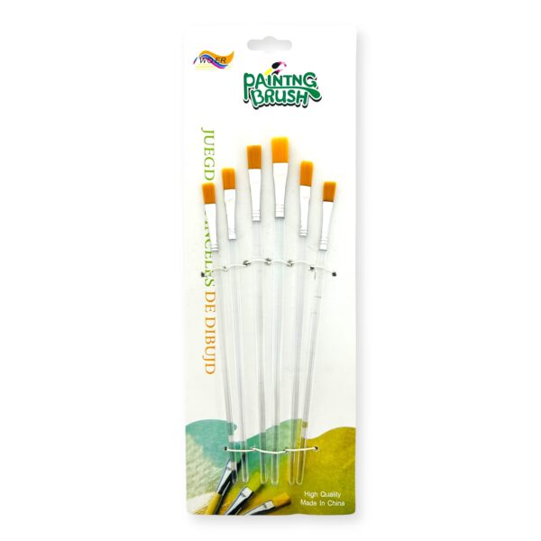 Pincel Transparente mango Plastico x 6 I.058-6