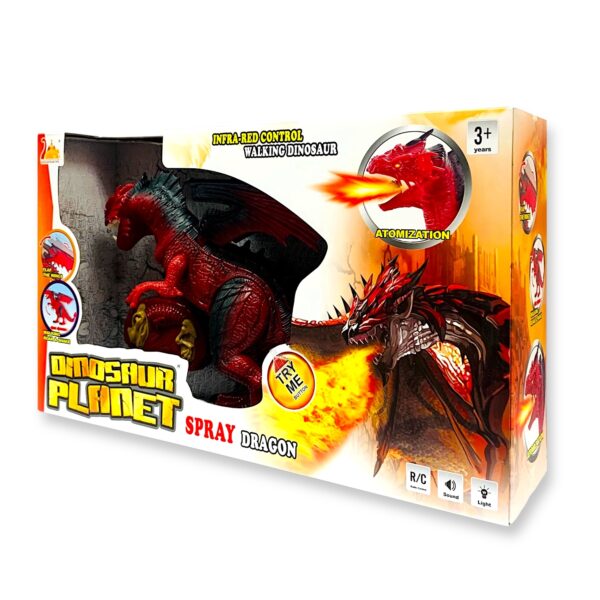 Dragón gigante lanza fuego con luces, sonido y movimiento