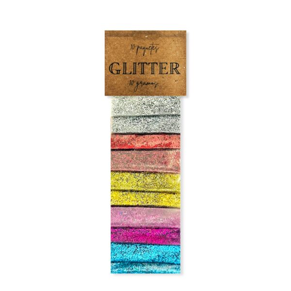 Brillantina x 10 colores surtidos