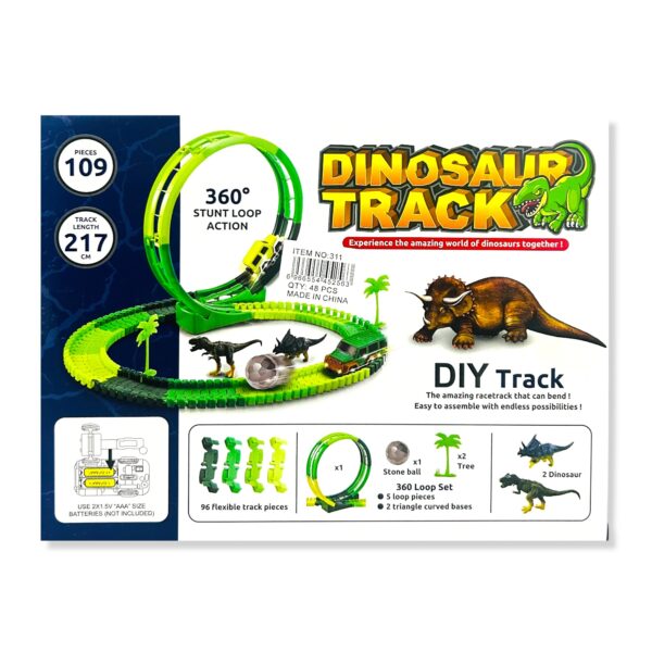 Pista de autos con dinosaurios 360