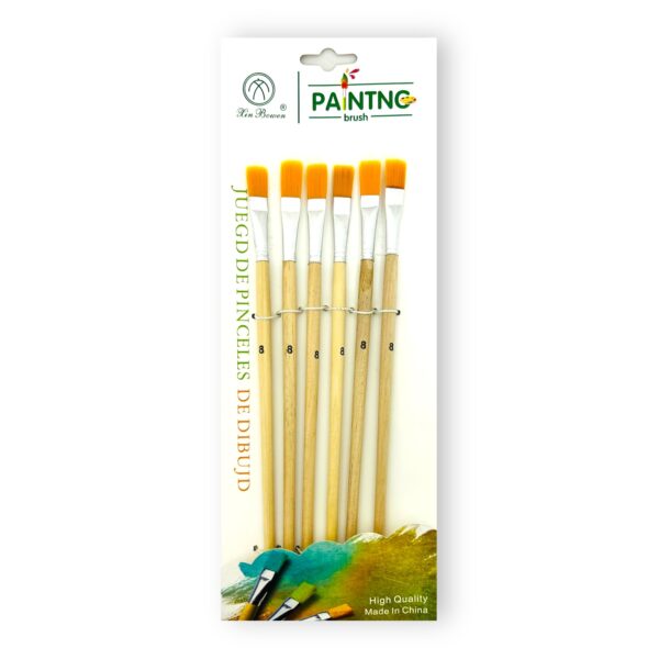 Pinceles chatos x 6 Painting número 8