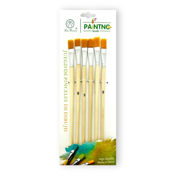 Pinceles chatos x 6 Painting número 9