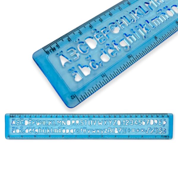 Regla plantilla letras y números 0.30 cm
