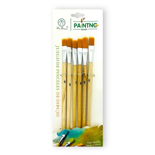 Pinceles chatos x 6 Painting número 10