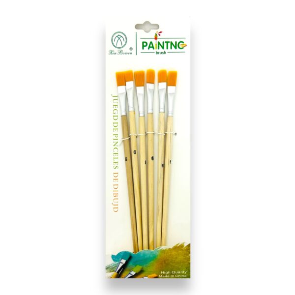 Pinceles chatos x 6 Painting número 6