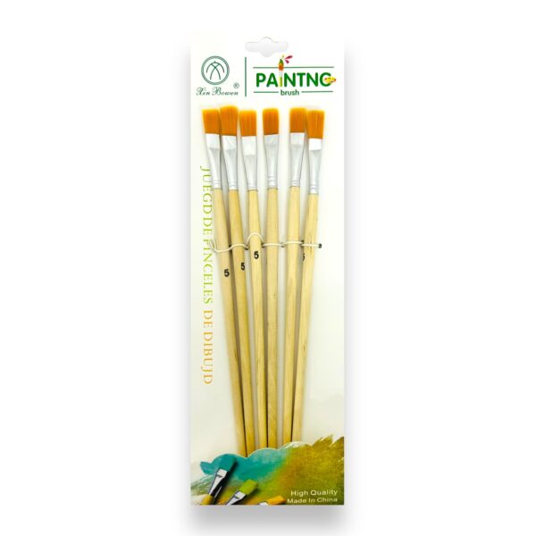 Pinceles chatos x 6 Painting número 5