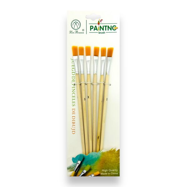 Pinceles chatos x 6 Painting número 3