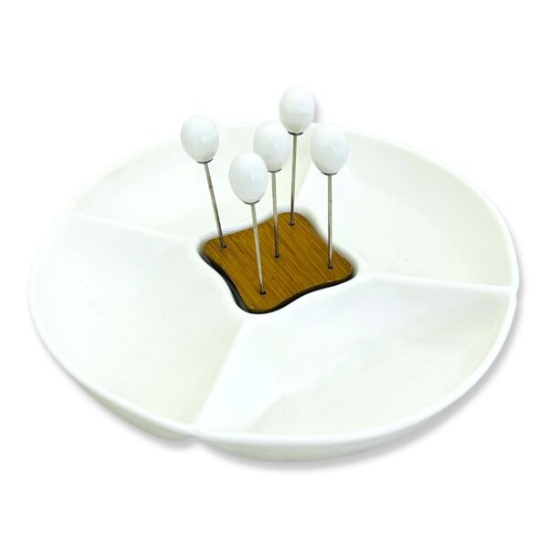 Copetinero De ceramica blanco + pinchos I.393