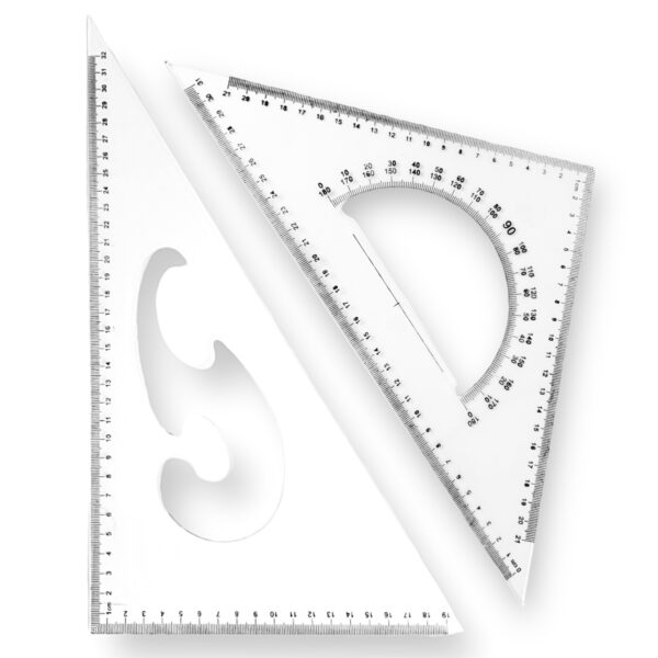 Set de Juego de Escuadras 35 cm acrílico