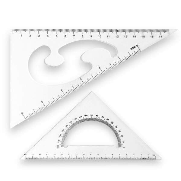 Set de 2 escuadras 20 cm de acrílico