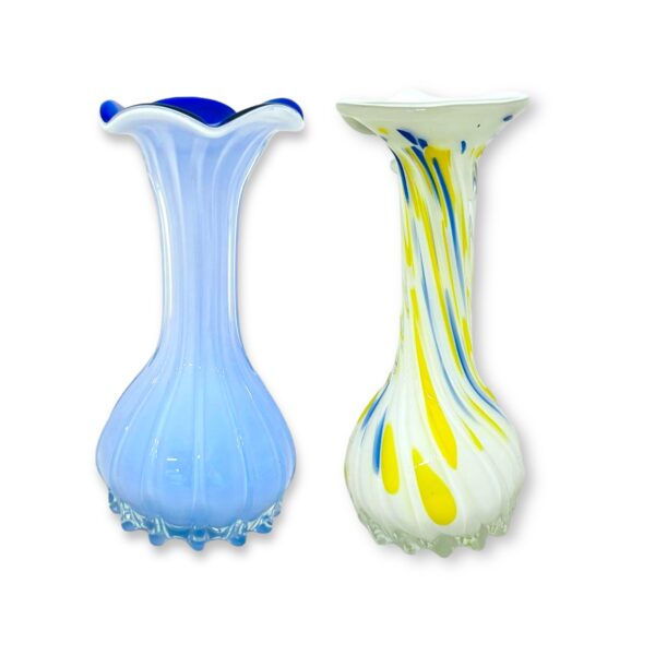 Florero de vidrio veteado