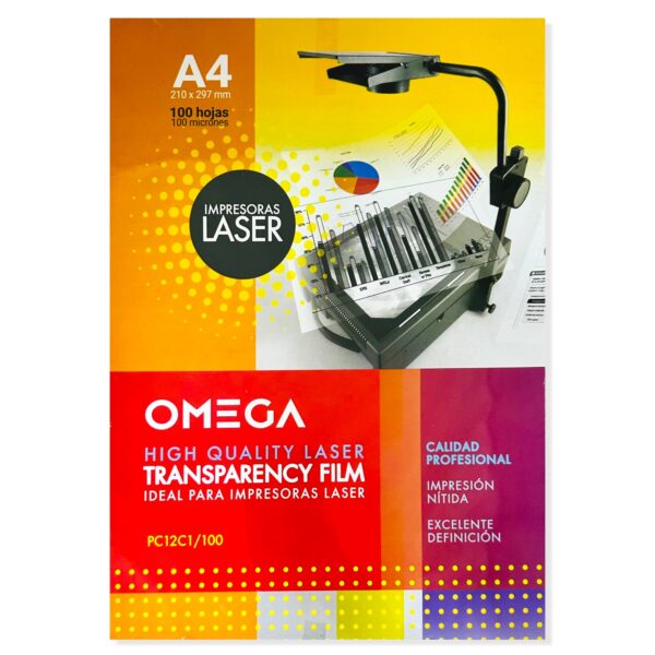 Transparencias Acetato x 100 hojas C 1 negro