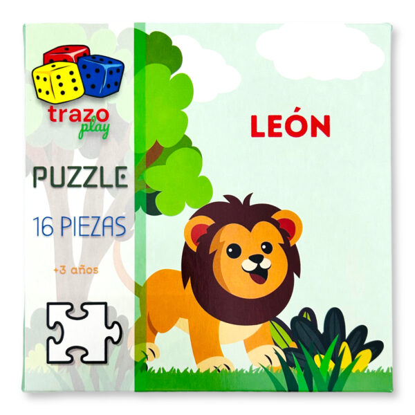 Puzzle TRAZO kids 16 piezas – Leon