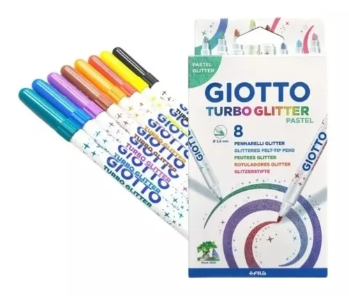 Marcador Giotto Glitter Pastel x 8