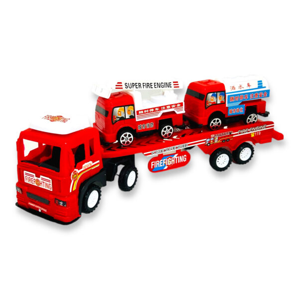 Camión de bomberos con camiones