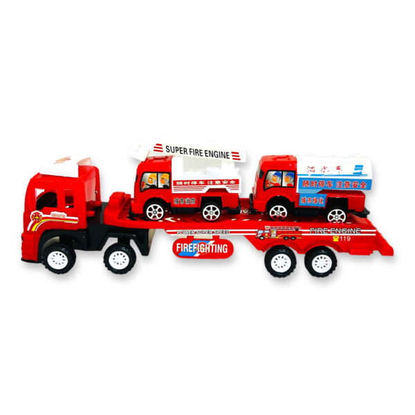 Camión de bomberos con camiones