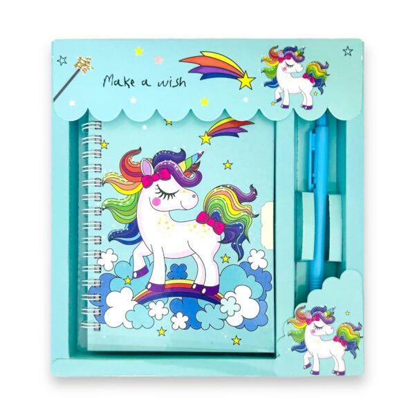 Diario íntimo en set con bolígrafo I.038 – Celeste