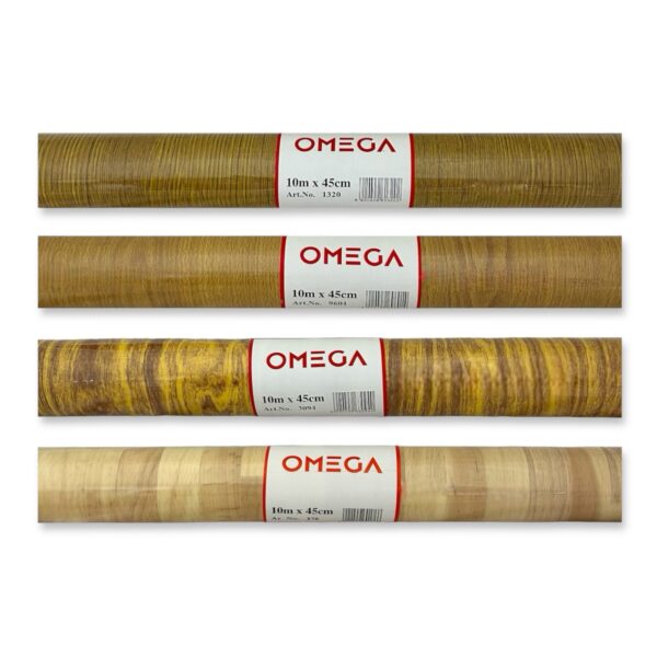 Rollo Contact adhesivo madera Omega 10 mts