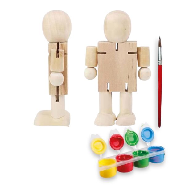 Set muñeco de madera con pintura