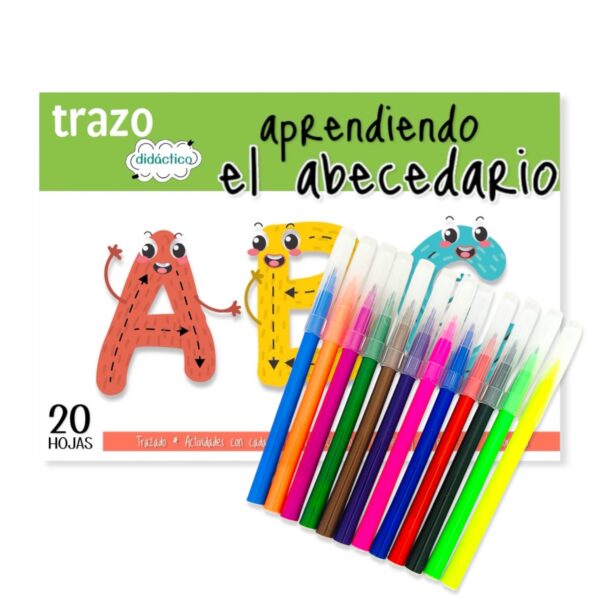 Kit escolar libro de actividades y marcadores finos