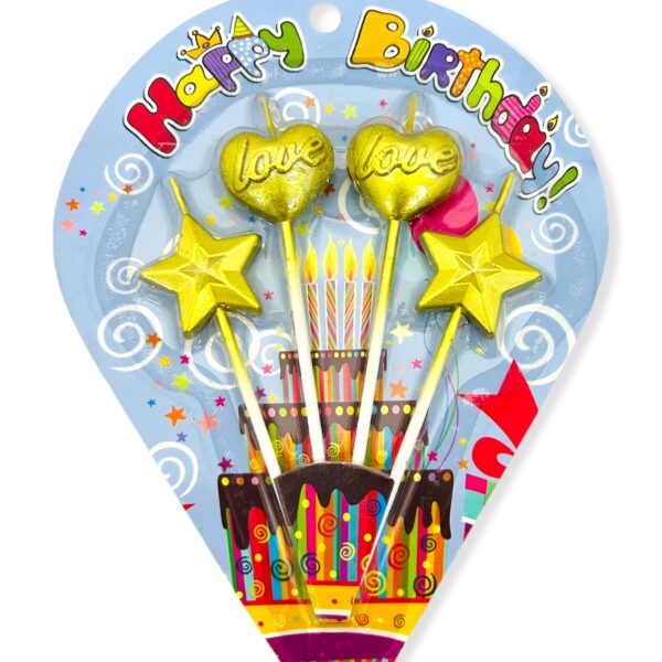 Velitas metalizadas LOVE x 4