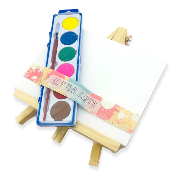 Set arte Mini atril+bastidor+acuarelas