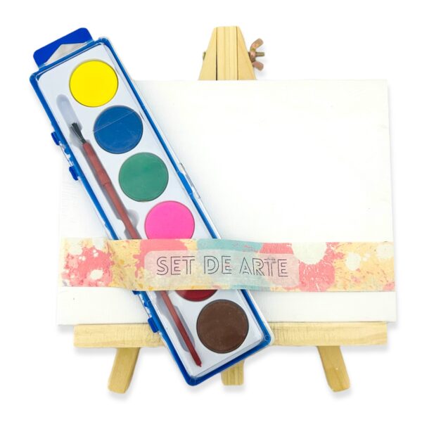 Set arte Mini atril+bastidor+acuarelas