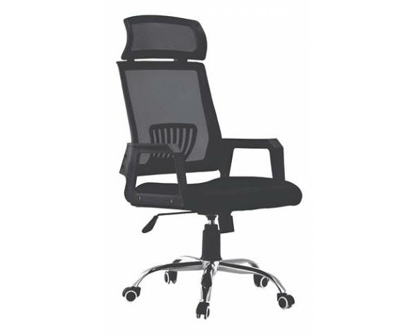 Silla ejecutiva Mesh negra base cromada