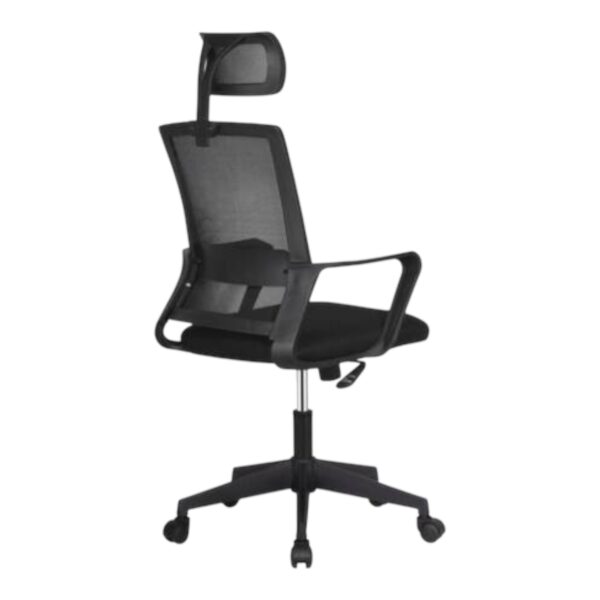 Silla ejecutiva Mesh con apoya cabeza y base cromada