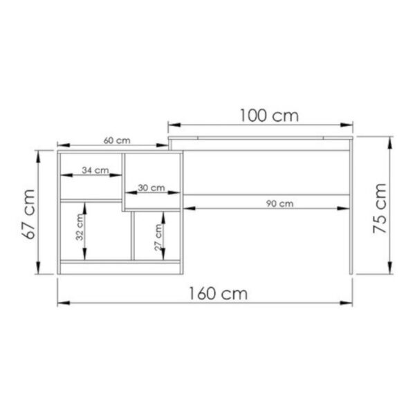 Escritorio 2 x1 con estantes