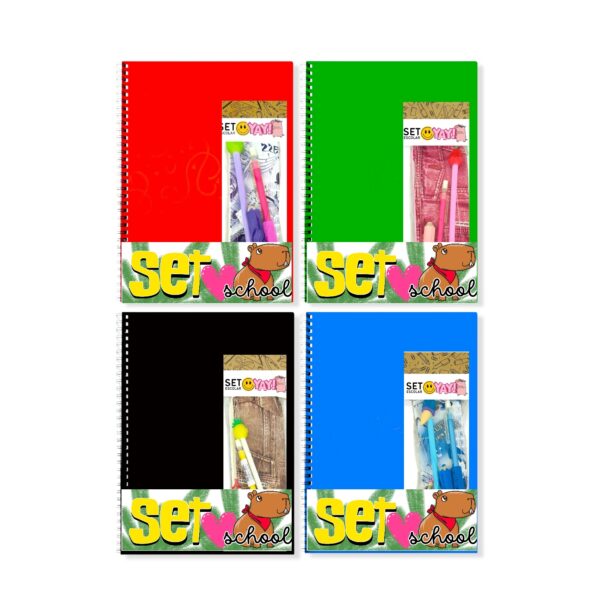 Set escolar con cuaderno