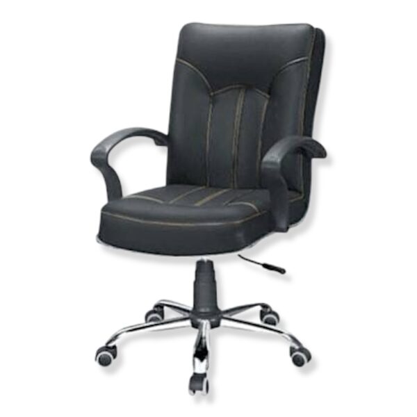 Silla de escritorio de eco cuero y base cromada