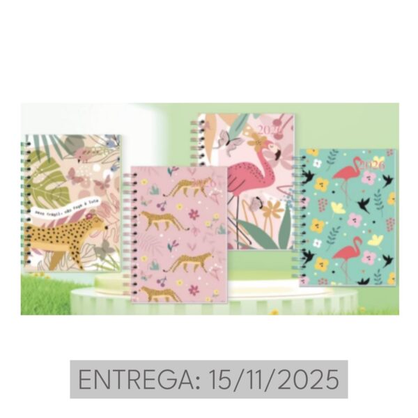 Agenda 2026 A5 leopardo flamenco