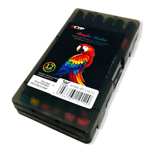 Marcador acrílico punta pincel x 12