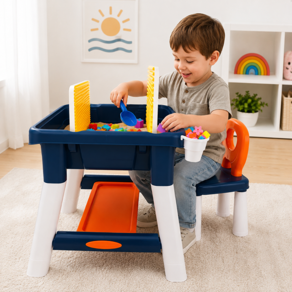 Mesa Infantil de Actividades con Bloques de Encastre y Silla