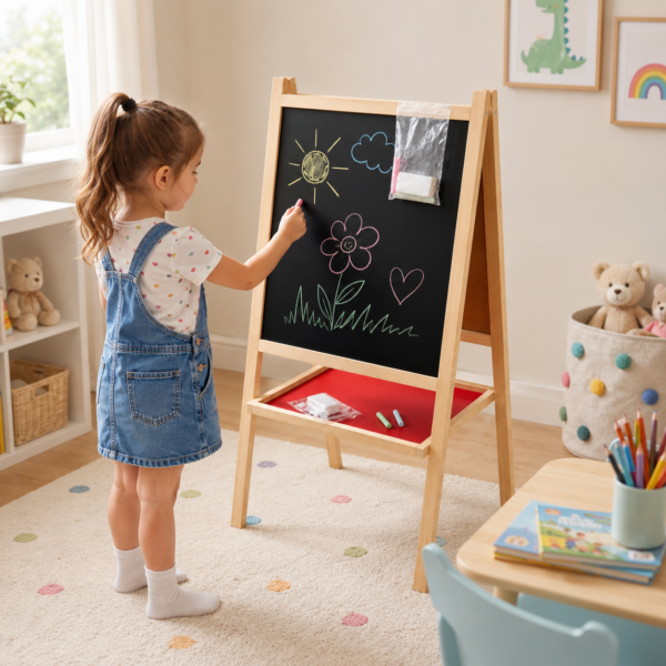 Pizarra Doble infantil con pie 100cm x 46 cm