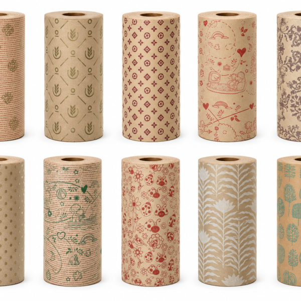 Papel kraft con diseño en rollo